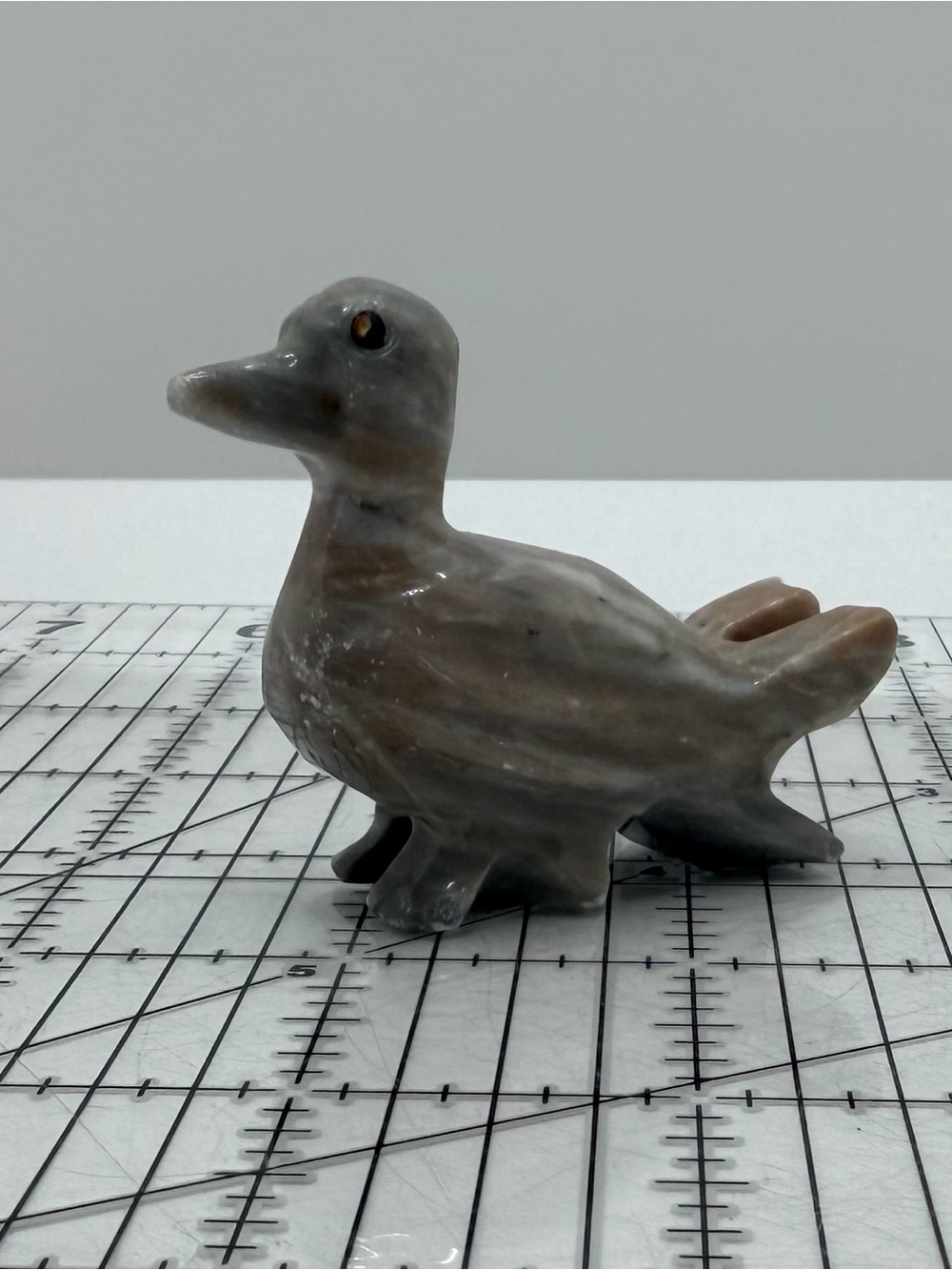 Gray Marble Stone Duck Figurine